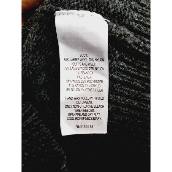 Frederik Anderson Copenhagen Wool Blend Sweater Collared, Toggle Closure Gray L - Picture 5 of 5